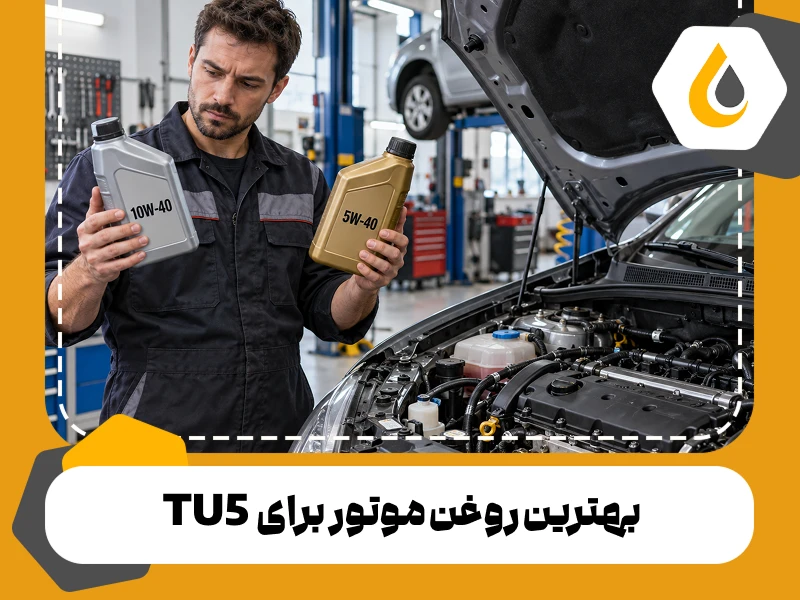 بهترین روغن موتور برای TU5 چیست؟ تفاوت 10W-40 و 5W-40، API مناسب، روغن برای موتور کارکرد بالا و نکات مهم انتخاب و خرید را ساده و کاربردی بررسی کرده‌ایم.